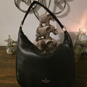 Kate Spade Black Leather Hobo Bag